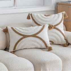 Boho Throw Pillow Covers with Tassels