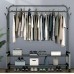 Double Pole Clothing Rack with Wheels & Shoe Rack Double Pole Clothing Rack with Wheels & Shoe Rack