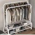 Double Pole Clothing Rack with Wheels & Shoe Rack Double Pole Clothing Rack with Wheels & Shoe Rack