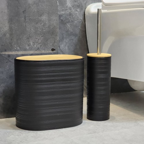 8pcs Luxury Bamboo Plastic Bathroom Accessories Set 8pcs Luxury Bamboo Plastic Bathroom Accessories Set