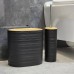8pcs Luxury Bamboo Plastic Bathroom Accessories Set 8pcs Luxury Bamboo Plastic Bathroom Accessories Set