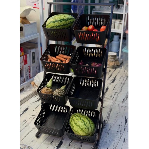 Multi-Functional Steel Vegetable & Fruit Rack with Wheels