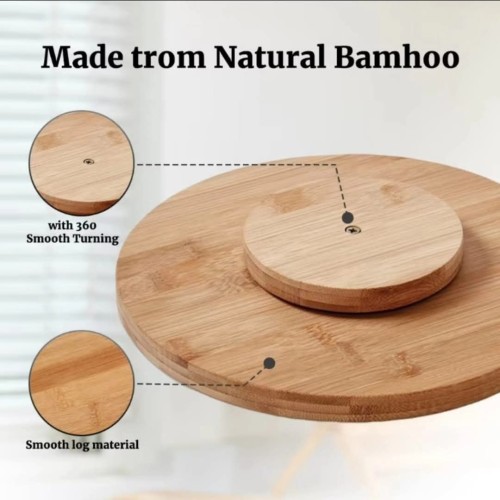 Single Layer Bamboo Rotating Spice Rack Single Layer Bamboo Rotating Spice Rack
