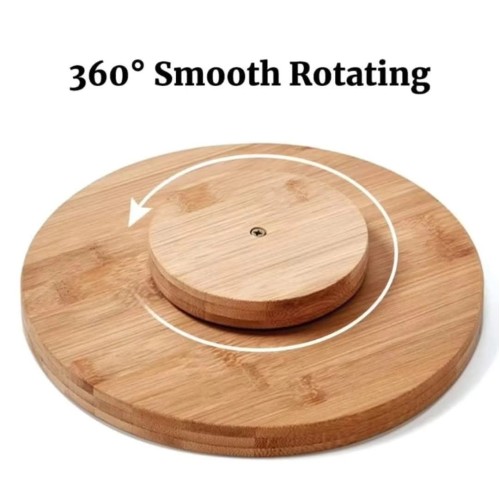 Single Layer Bamboo Rotating Spice Rack Single Layer Bamboo Rotating Spice Rack