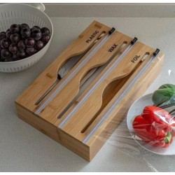 Bamboo Wrap Dispenser with Cutter – 3 Layer Bamboo Wrap Dispenser with Cutter – 3 Layer