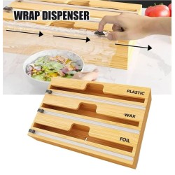 Bamboo Wrap Dispenser with Cutter – 3 Layer