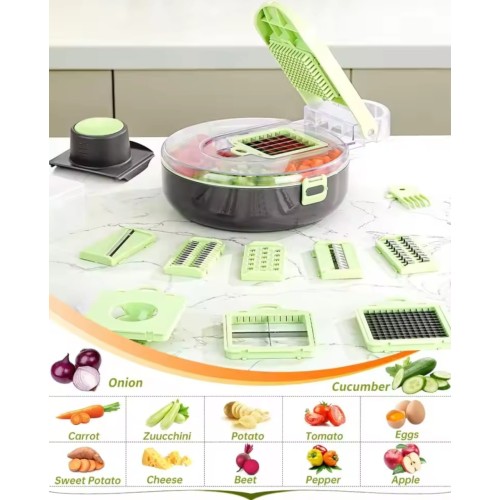 Multi-Functional 9-in-1 Vegetable Chopper & Cutter Multi-Functional 9-in-1 Vegetable Chopper & Cutter