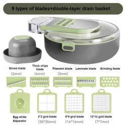 Multi-Functional 9-in-1 Vegetable Chopper & Cutter