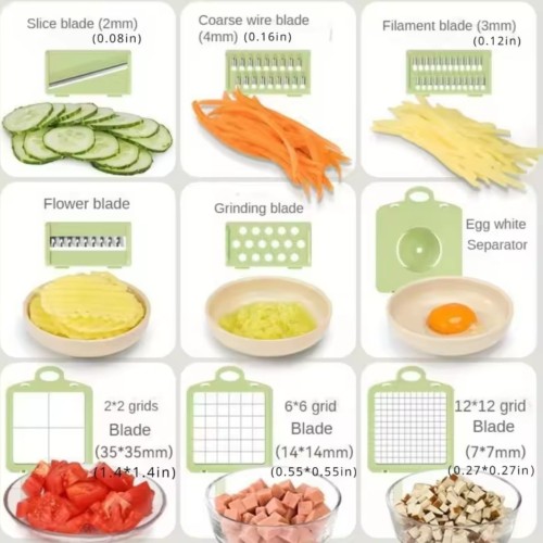 Multi-Functional 9-in-1 Vegetable Chopper & Cutter Multi-Functional 9-in-1 Vegetable Chopper & Cutter