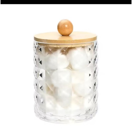 Diamond Acrylic Organizer with Bamboo Lid Diamond Acrylic Organizer with Bamboo Lid