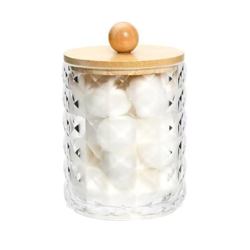 Diamond Acrylic Organizer with Bamboo Lid Diamond Acrylic Organizer with Bamboo Lid