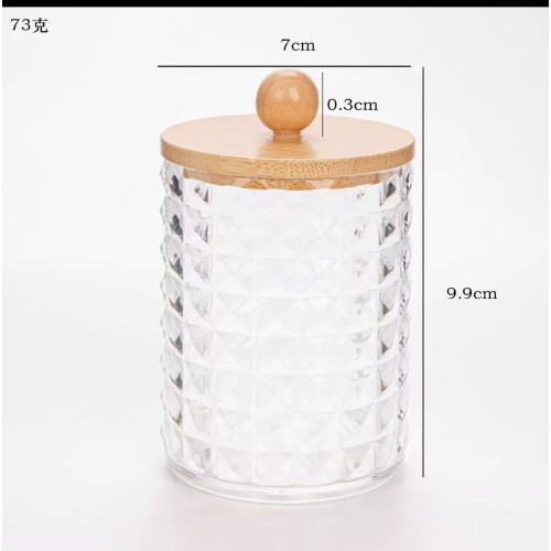 Diamond Acrylic Organizer with Bamboo Lid Diamond Acrylic Organizer with Bamboo Lid
