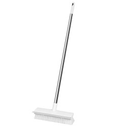 2 in 1 Floor Brush Scrubber – Long Handle & Squeegee