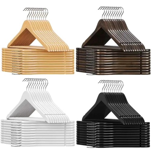 10pcs Wooden Clothes Hangers – Light Brown 10pcs Wooden Clothes Hangers – Light Brown