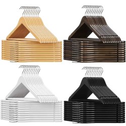 10pcs Wooden Clothes Hangers – Light Brown
