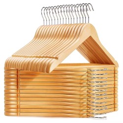 10pcs Wooden Clothes Hangers – Light Brown
