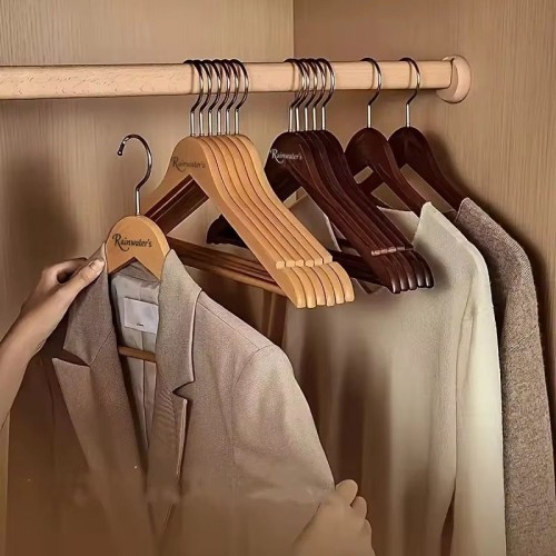 10pcs Wooden Clothes Hangers – Light Brown 10pcs Wooden Clothes Hangers – Light Brown