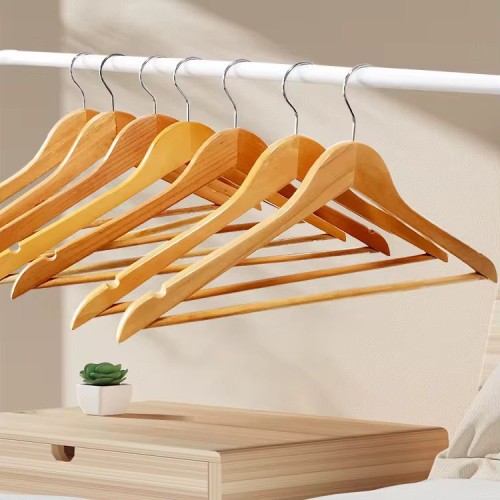 10pcs Wooden Clothes Hangers – Light Brown 10pcs Wooden Clothes Hangers – Light Brown