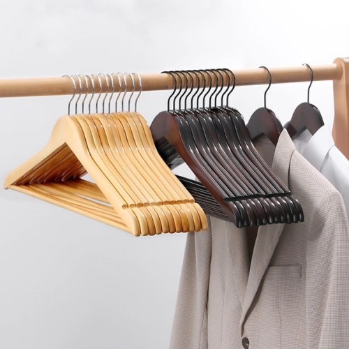 10pcs Wooden Clothes Hangers – Light Brown 10pcs Wooden Clothes Hangers – Light Brown
