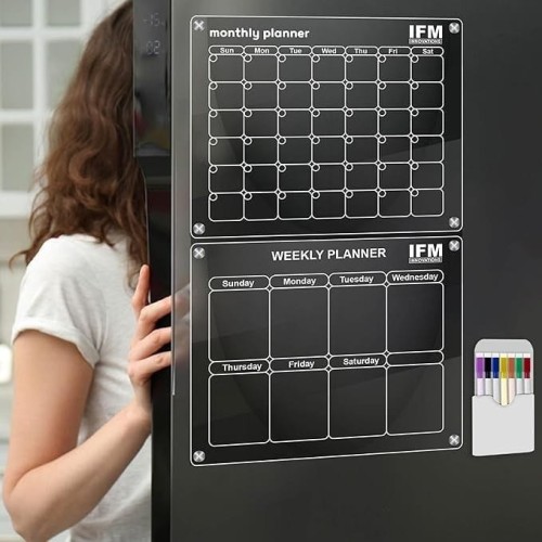 2pcs Magnetic Monthly & Weekly Fridge Planner Set 2pcs Magnetic Monthly & Weekly Fridge Planner Set
