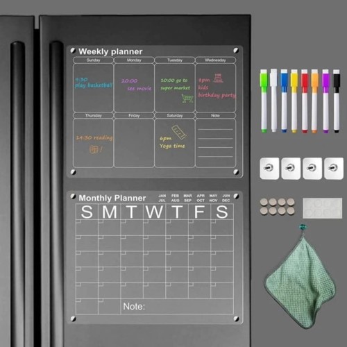 2pcs Magnetic Monthly & Weekly Fridge Planner Set 2pcs Magnetic Monthly & Weekly Fridge Planner Set