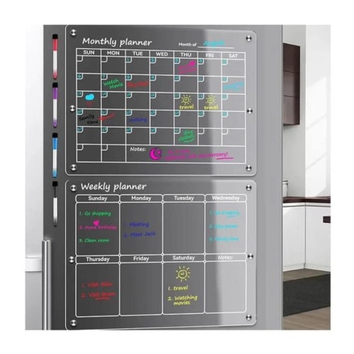 2pcs Magnetic Monthly & Weekly Fridge Planner Set 2pcs Magnetic Monthly & Weekly Fridge Planner Set
