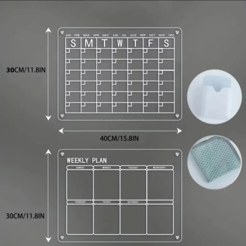 2pcs Magnetic Monthly & Weekly Fridge Planner Set 2pcs Magnetic Monthly & Weekly Fridge Planner Set