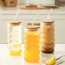 Ripple Wave Glass Cup with Bamboo Lid – 500ml