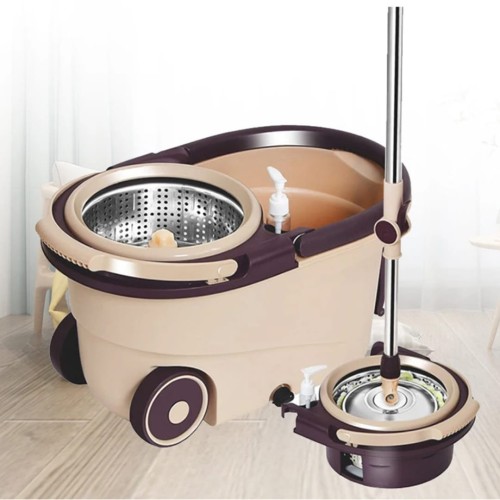 360° Spin Mop with Bucket – Stainless Steel Basket