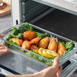 3pcs Baking And Microwaveable Glass Casserole Tins