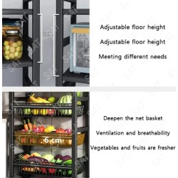 Multi-Layer Metallic Kitchen Storage Rack