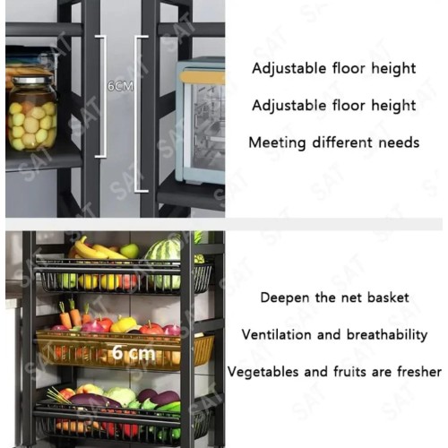 Multi-Layer Metallic Kitchen Storage Rack Multi-Layer Metallic Kitchen Storage Rack