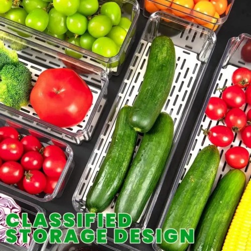 10pcs Stackable Fridge Organizer Bins – Clear & BPA-Free