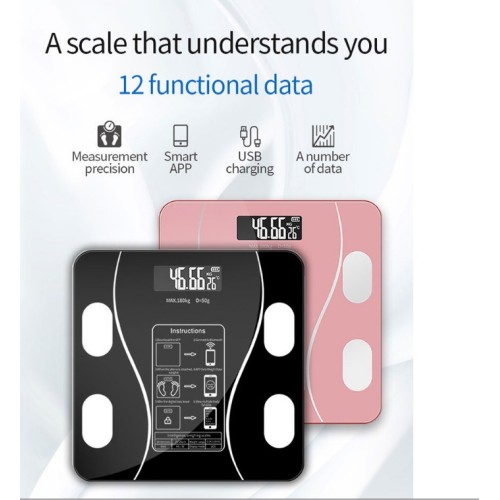 Bluetooth BMI Weighing Scale – Smart Rechargeable Bluetooth BMI Weighing Scale – Smart Rechargeable