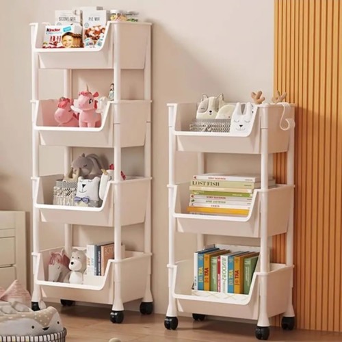 4 Layer Trolley Bookshelf and Multipurpose Storage Rack