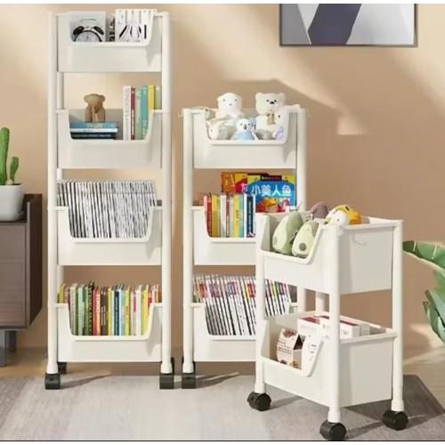 4 Layer Trolley Bookshelf and Multipurpose Storage Rack