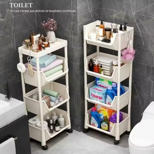4 Layer Trolley Bookshelf and Multipurpose Storage Rack