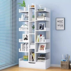 Multipurpose Bamboo Bookshelf with Drawer