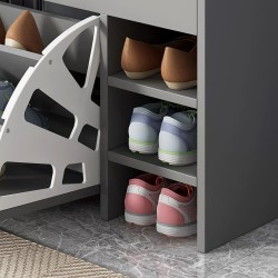 Modern Bucket Flip Shoe Cabinet with Cushioned Seat – Stylish Storage for Your Home