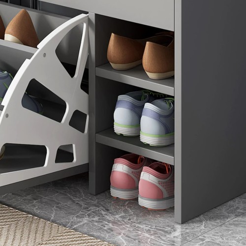Modern Bucket Flip Shoe Cabinet with Cushioned Seat – Stylish Storage for Your Home
