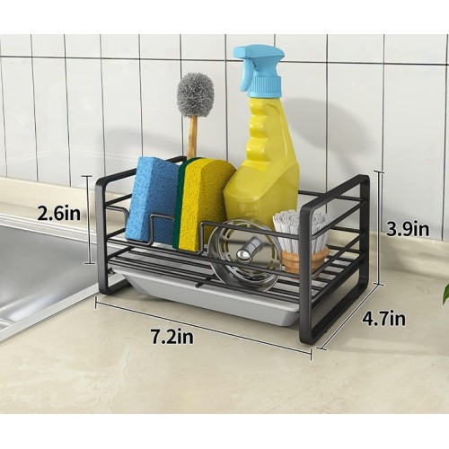 Sink Caddy with Draining Tray for Kitchen Storage