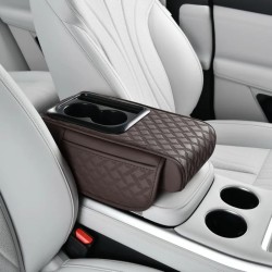 Car Armrest Cushion with Cup & Phone Holder