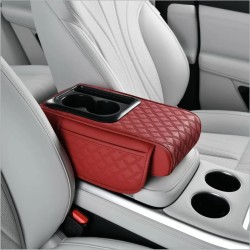 Car Armrest Cushion with Cup & Phone Holder