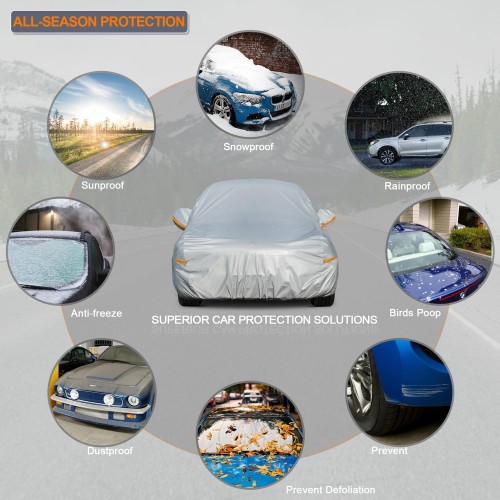 Universal Grey Car Cover – Weatherproof