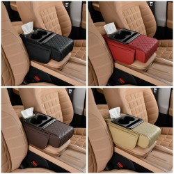 Car Armrest Cushion with Cup & Phone Holder