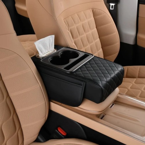 Car Armrest Cushion with Cup & Phone Holder Car Armrest Cushion with Cup & Phone Holder