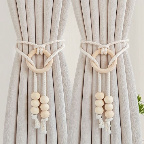 2pcs Cotton Rope Curtain Tiebacks – Boho Style 2pcs Cotton Rope Curtain Tiebacks – Boho Style