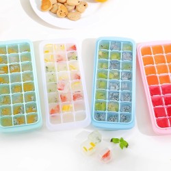 24-Grid Silicone Ice Cube Tray – Leakproof & Stackable