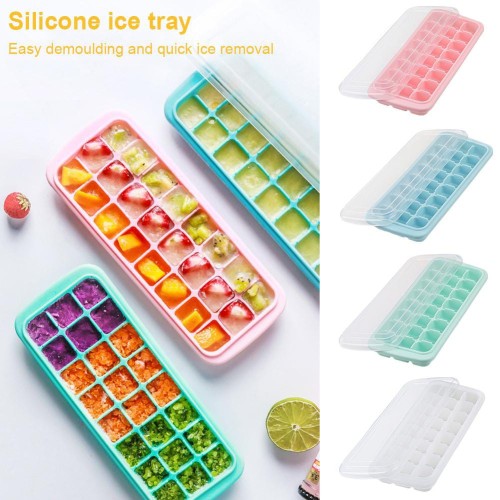24-Grid Silicone Ice Cube Tray – Leakproof & Stackable 24-Grid Silicone Ice Cube Tray – Leakproof & Stackable