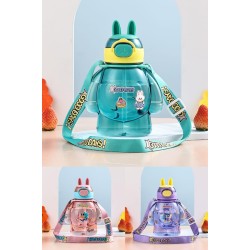 Kids Water Bottles with Straw & Strap – 650ml Leak Proof